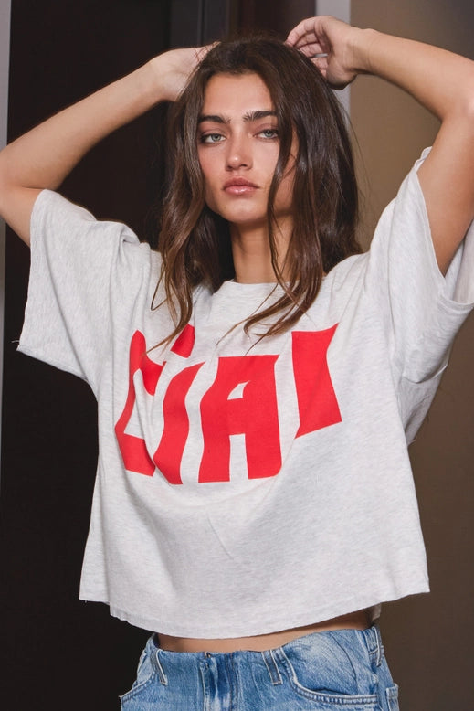 Boxy Crop Tee - Ciao - Red