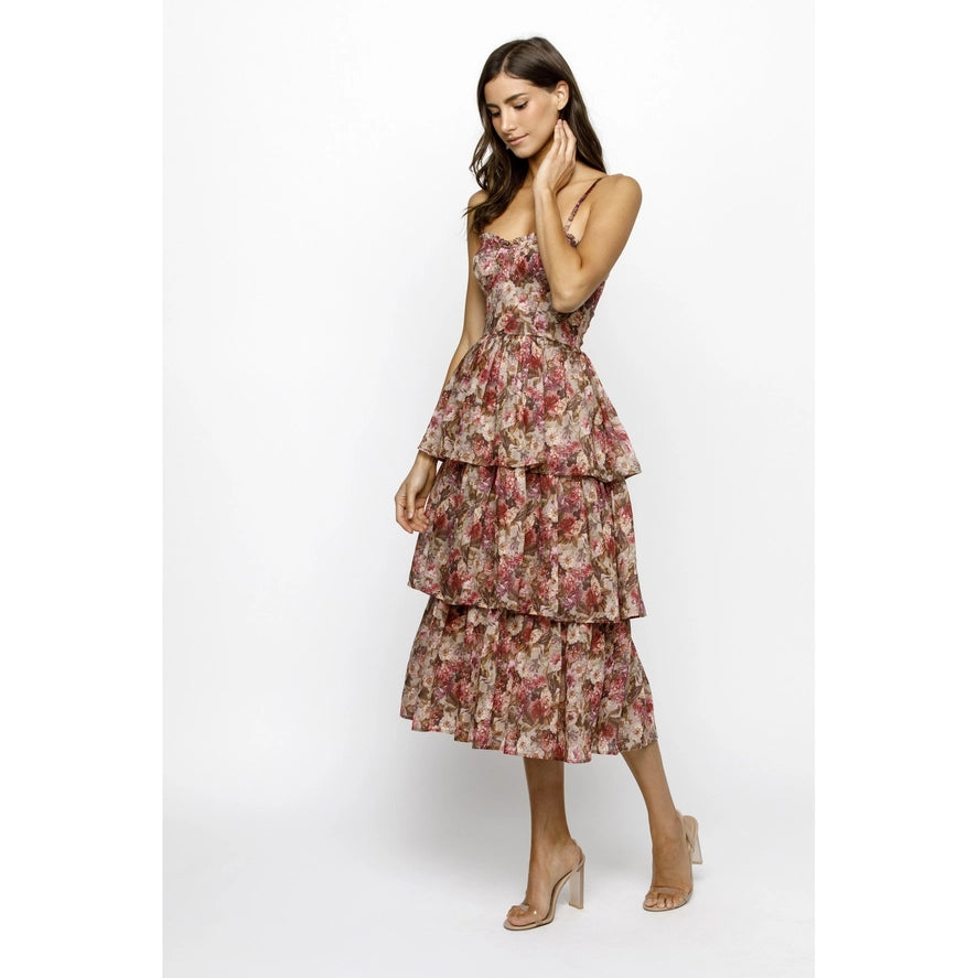 Floral Organza Midi Dress