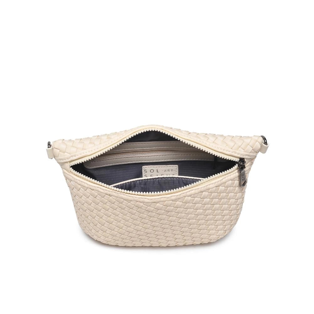 Ethereal - Woven Neoprene Crossbody Bag - Cream