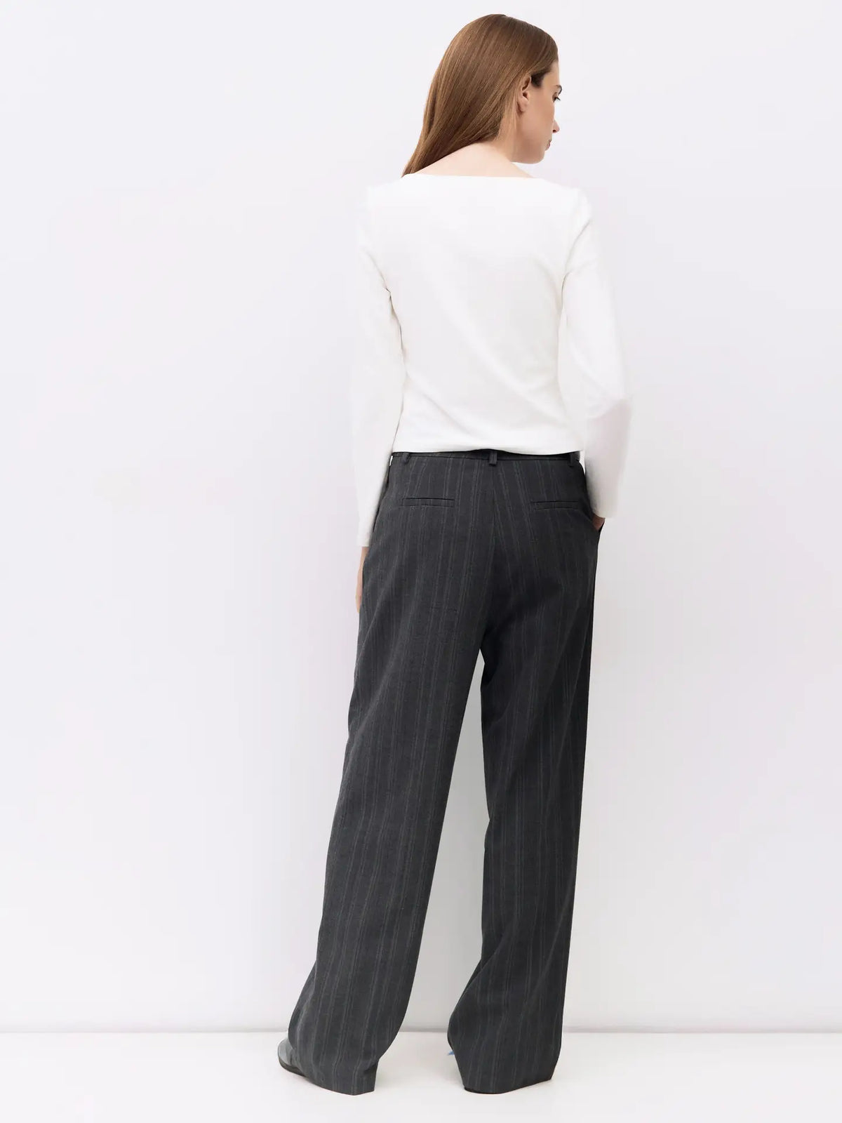 Soft Brushed Wide Neck Long Sleeve - White