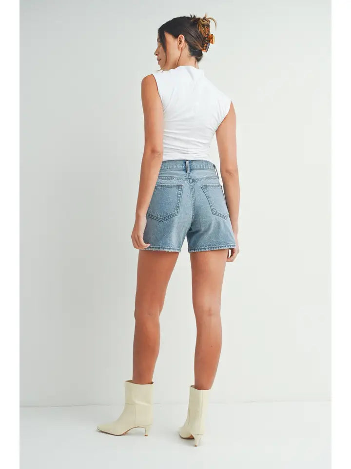 Longer Length Short - Medium Denim