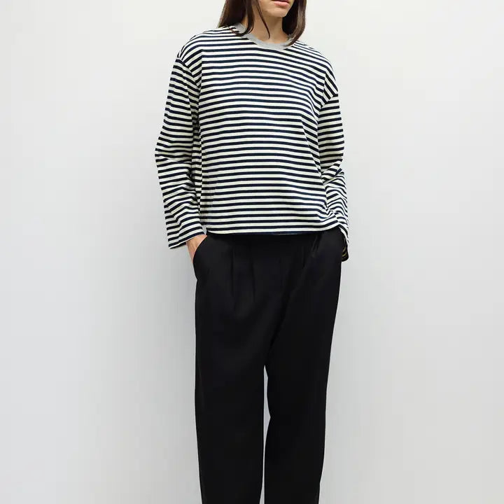 Striped Long Sleeve - Navy + Ivory