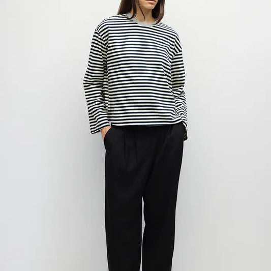 Striped Long Sleeve - Navy + Ivory