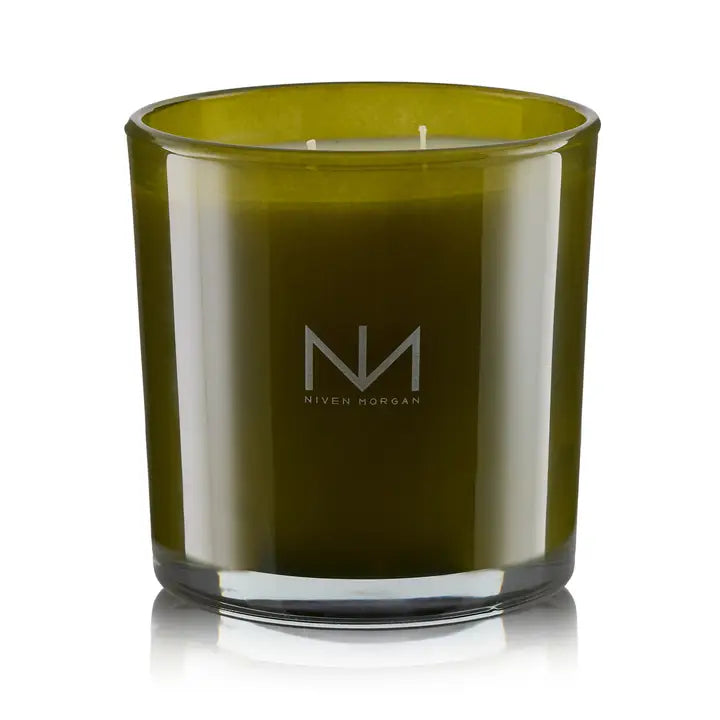 Double Wick Candle - White Flower, Smoke & Pine