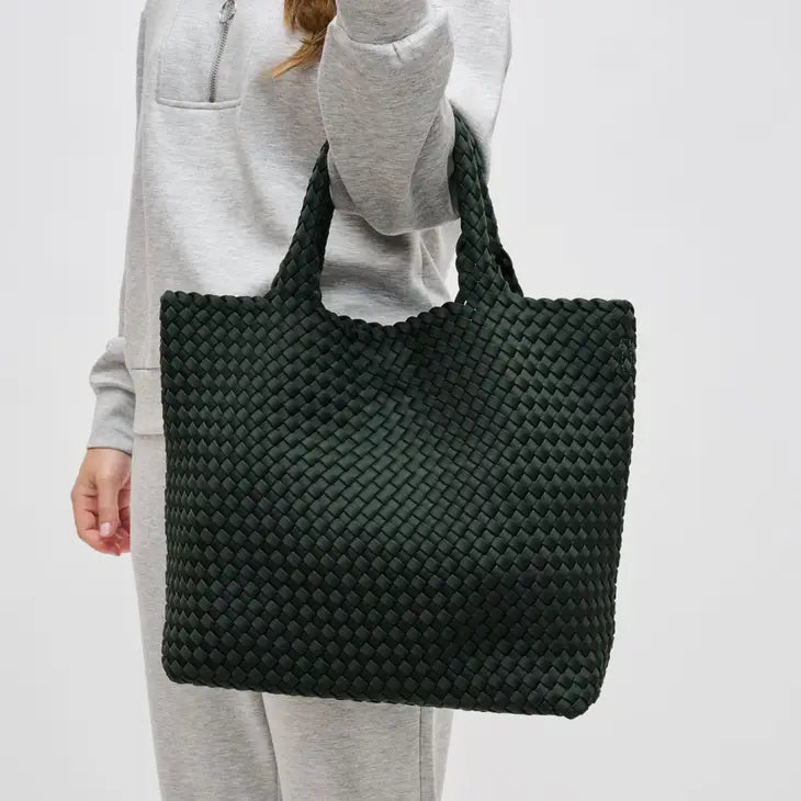 Sol and Selene: Sky's The Limit - Medium Woven Neoprene Tote - Olive