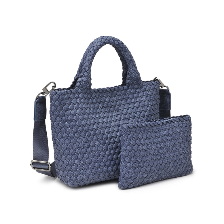 Sol and Selene: Sky's The Limit - Small Woven Neoprene Crossbody - Dark Denim