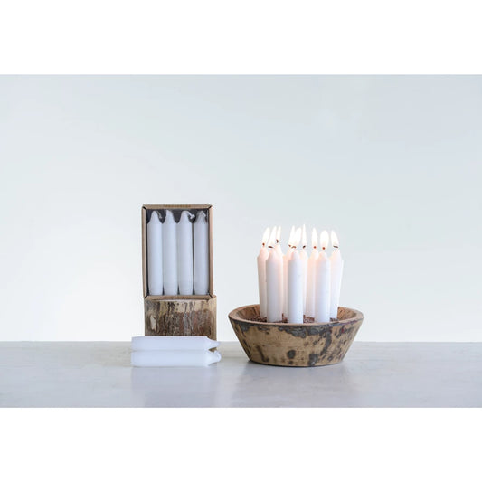 Unscented Short Taper Candles - Set of 12