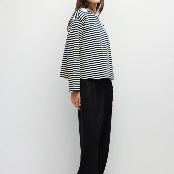 Striped Long Sleeve - Navy + Ivory