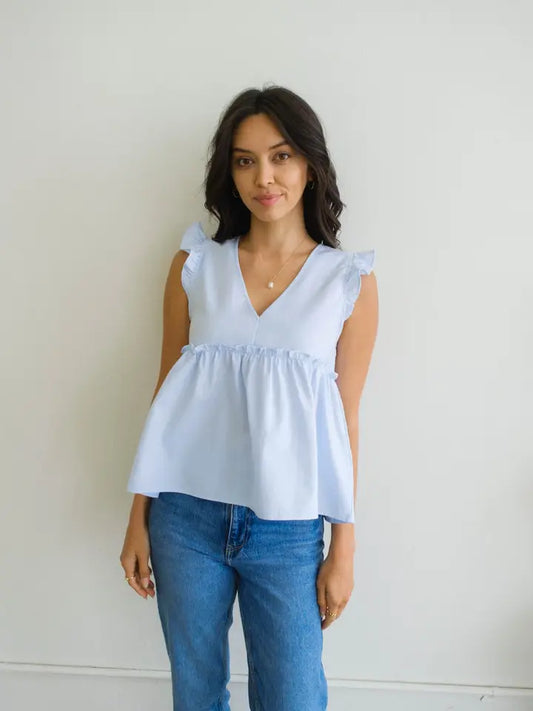 Poppy Cotton Blouse - Chambray