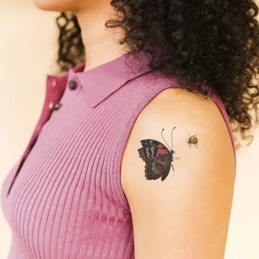 Tattly - Beetle + Butterfly NGA Tattoo Pair