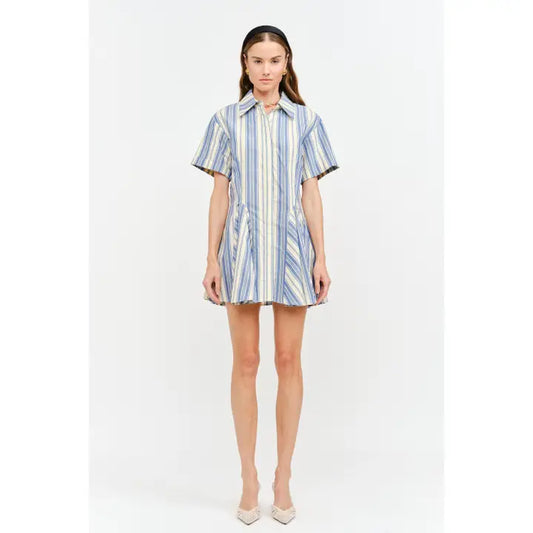 Juniper Dress - Blue Stripe