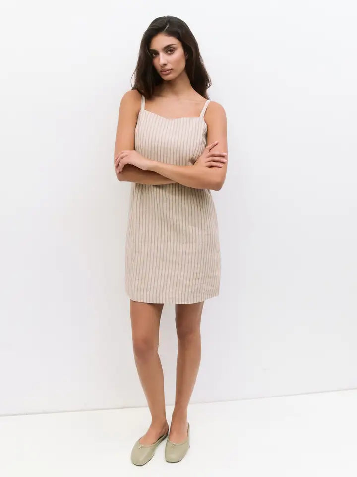 The Casey Dress - Oatmeal-Blue