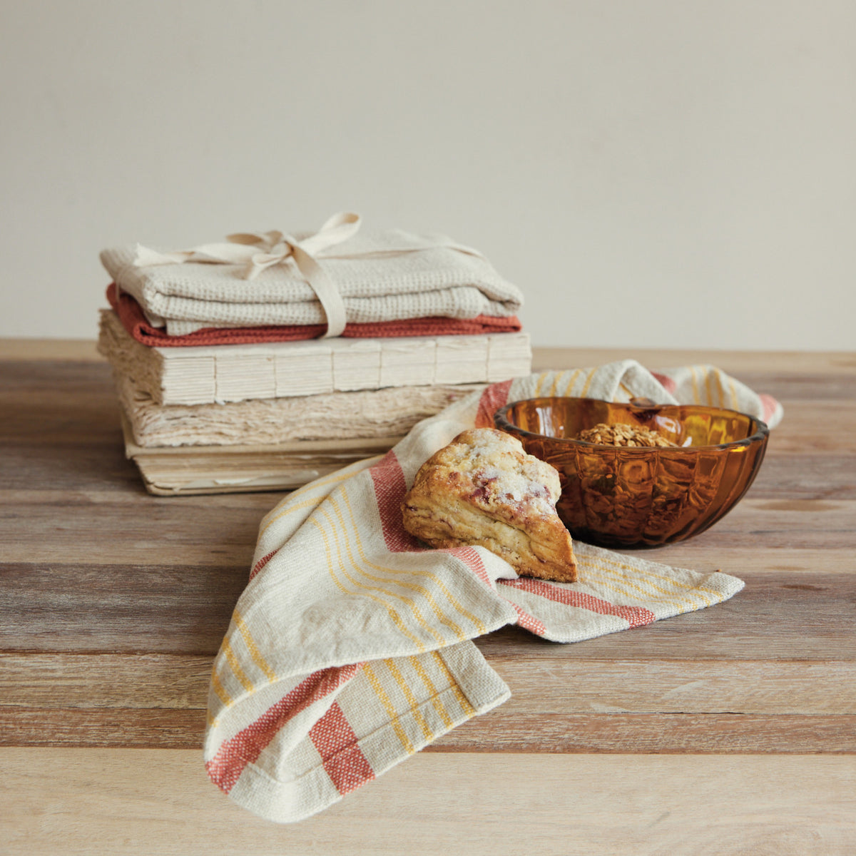 Cotton Woven Waffle Weave Tea Towels - Set of 3
