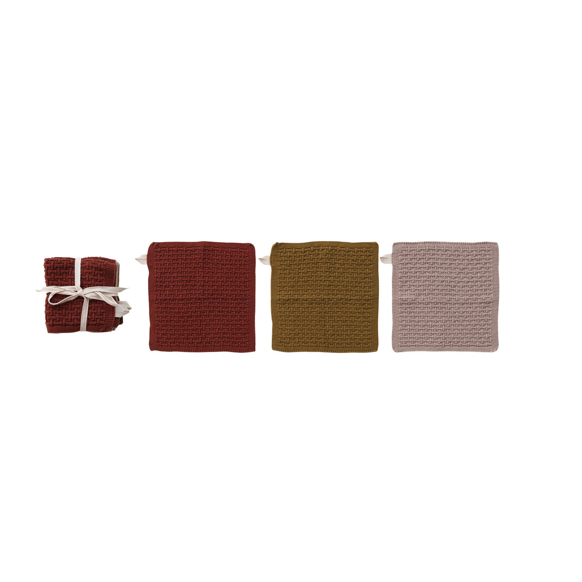 Cotton Knit Dish Cloth - Set of 3