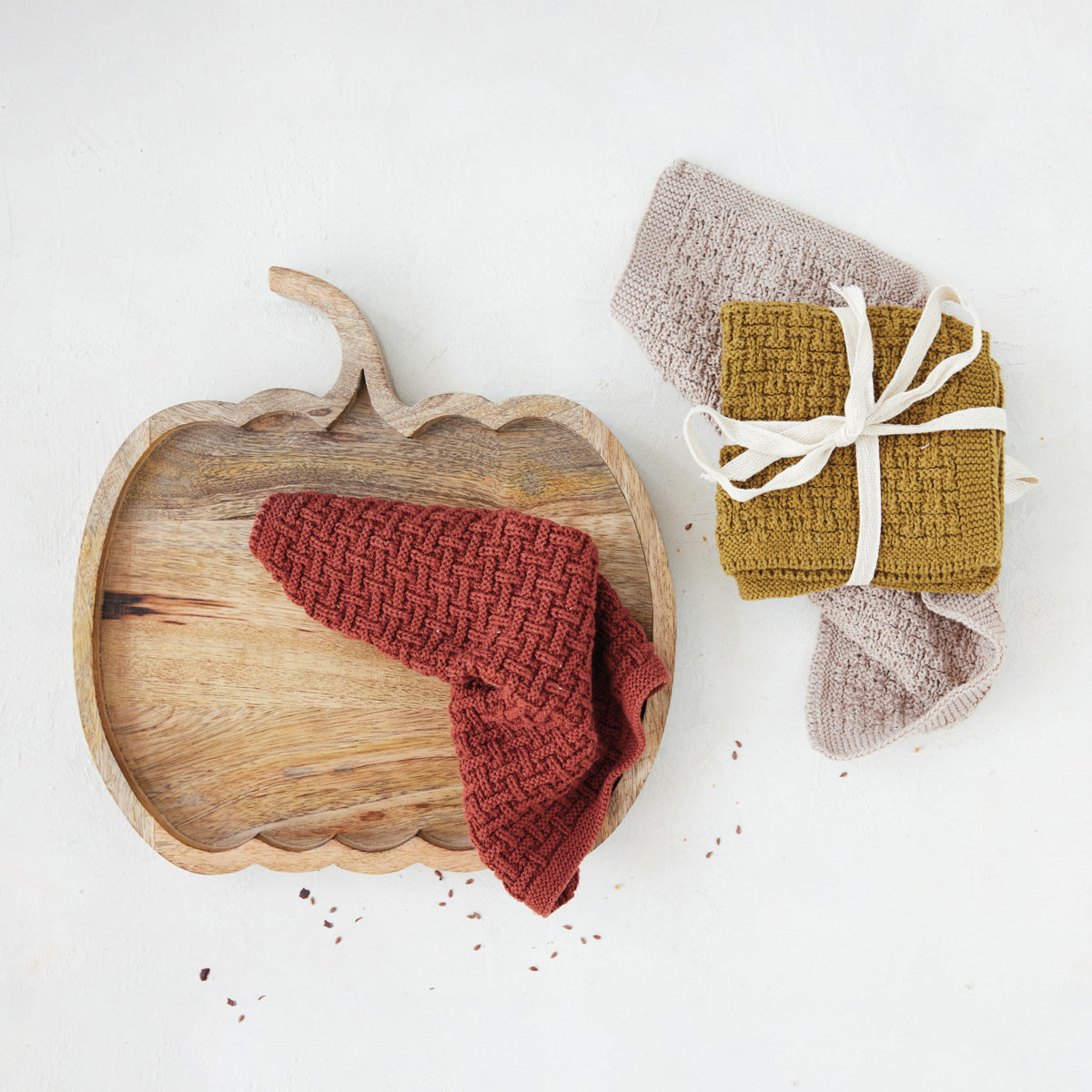 Cotton Knit Dish Cloth - Set of 3