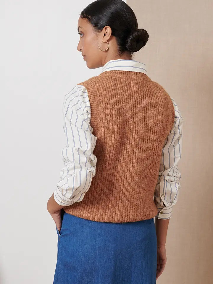 Sleeveless Sweater - Tiny - Camel