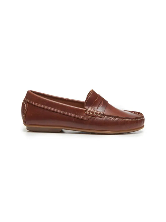 Leather Penny Loafers - Brown