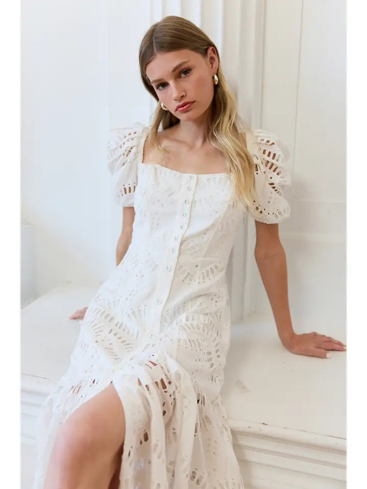 Eyelet Dress - White