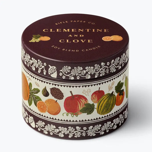 Rifle Paper Co. - 3oz Tin Candle - Clementine & Clove