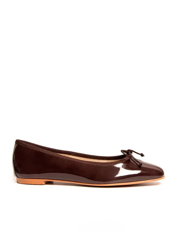 Patricia Thin Bow Ballet Flats - Chocolate