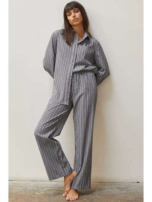 Striped Pajama Set - Navy