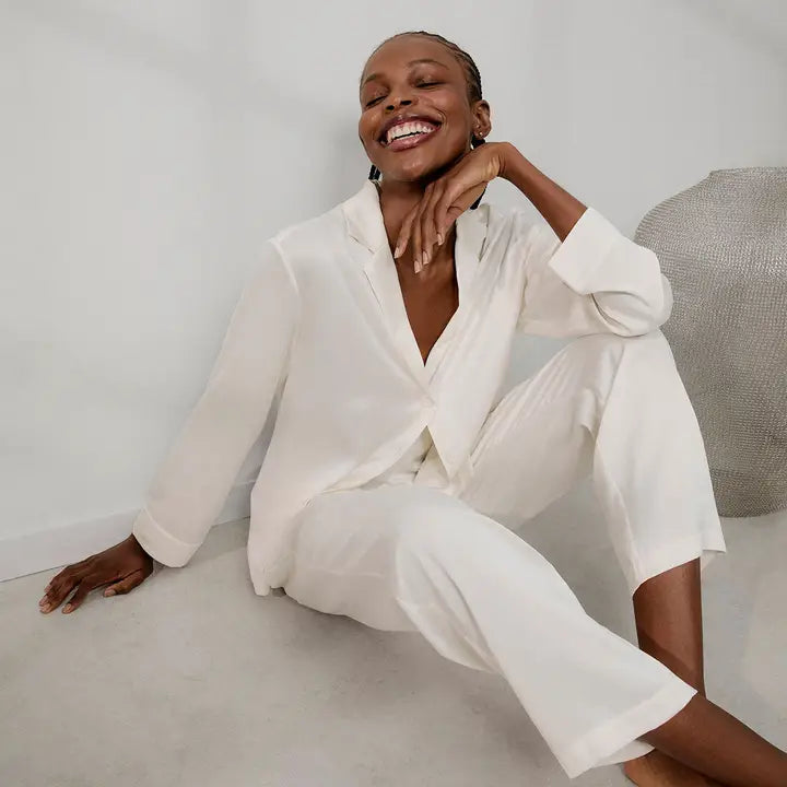 Lunya - Washable Silk Long Sleeve Pant - Tranquil White