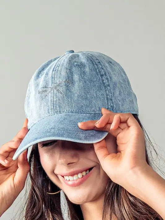 Stone Bow Denim Baseball Cap