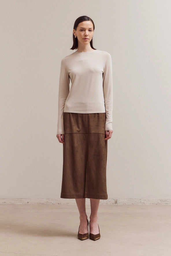 Grade + Gather - Long Sleeve Modal T-Shirt - Parchment