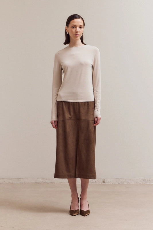 Grade + Gather - Long Sleeve Modal T-Shirt - Parchment