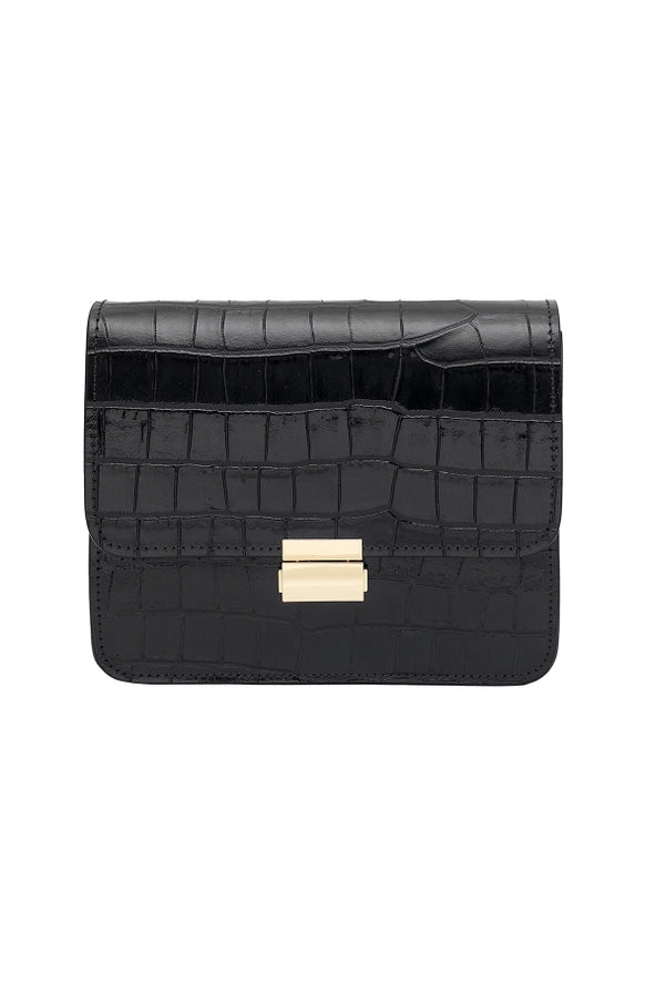 Milena Croco Bag - Black