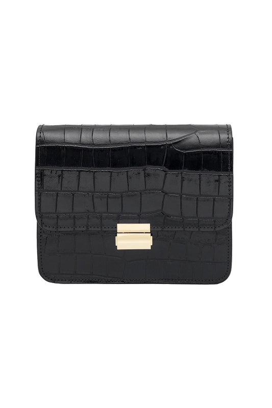 Milena Croco Bag - Black