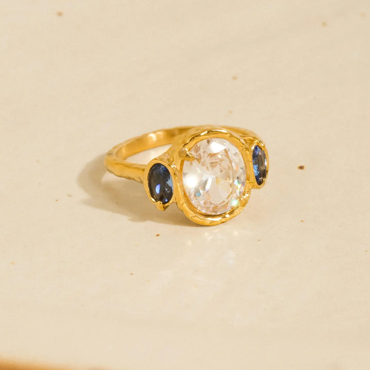 Chamonix 18K Gold Non-Tarnish Vintage Statement Trio Ring - Yellow Gold