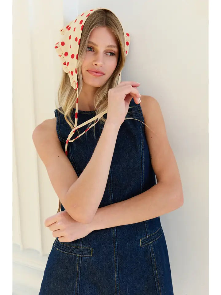 Sleeveless Denim A-Line Mini Dress - Dark Denim
