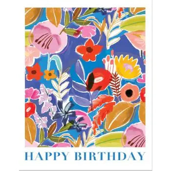 Happy Birthday Painted Floral Birthday Card