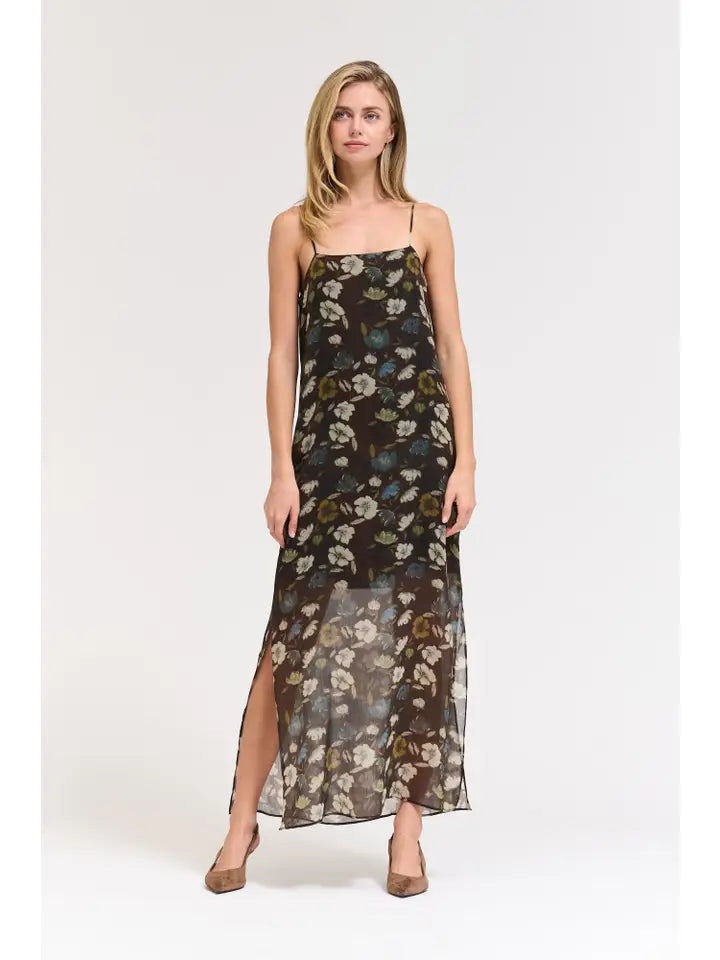 Grade + Gather - Spaghetti Strap Maxi Dress - Black