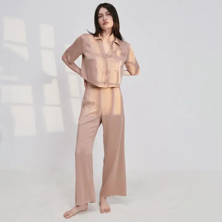 Lunya - Washable Silk High Rise Pant Set - Otium Tan