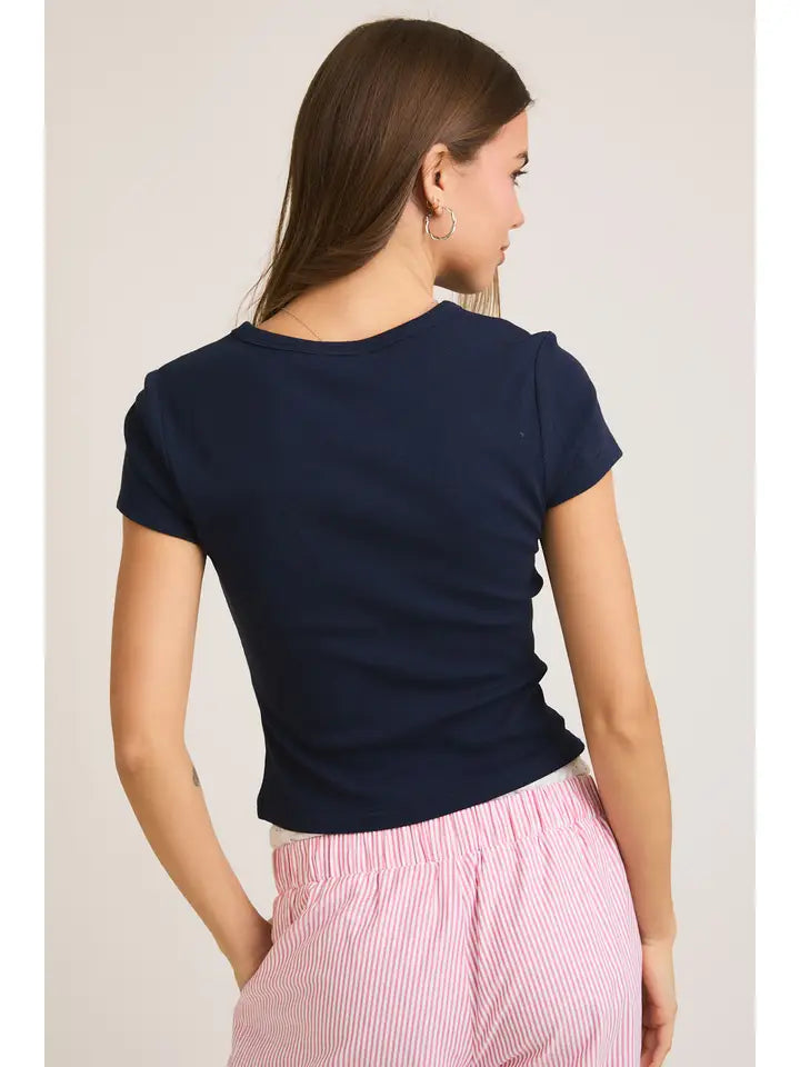 Short Sleeve USA Tee - Navy