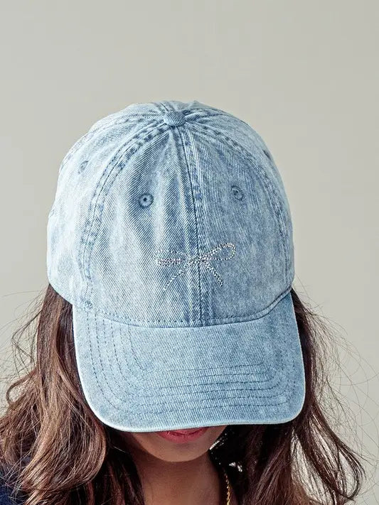 Stone Bow Denim Baseball Cap