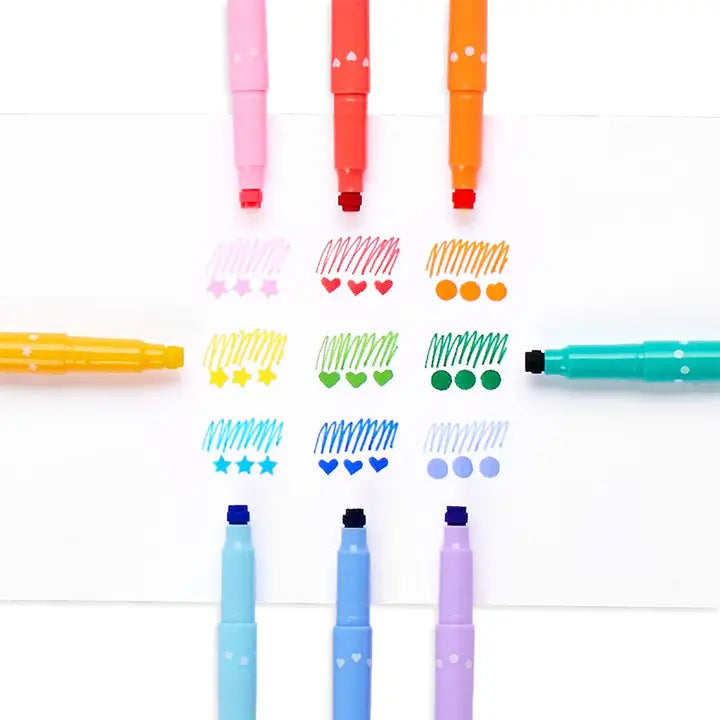 Ooly - Confetti Stamp: Double-Ended Markers