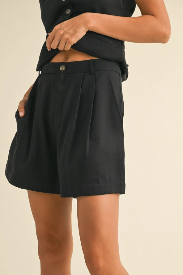 Tencel Fabric Shorts - Black