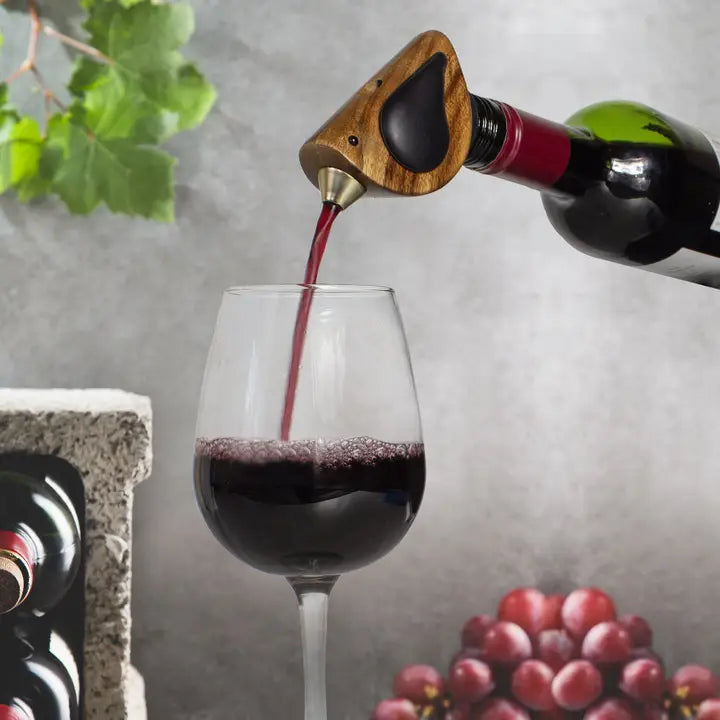 "Singing" Wine Bottle Pourer - Black