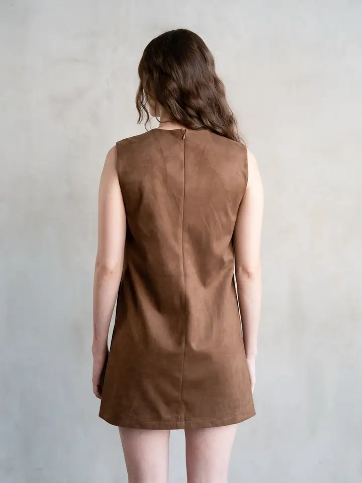 Sleeveless Mini Dress - Caramel Brown