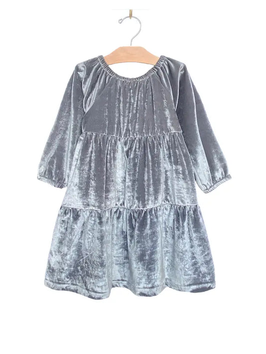 City Mouse - Velour Tiered Dress - Stillwater