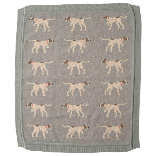 Cotton Knit Baby Blanket - Dogs