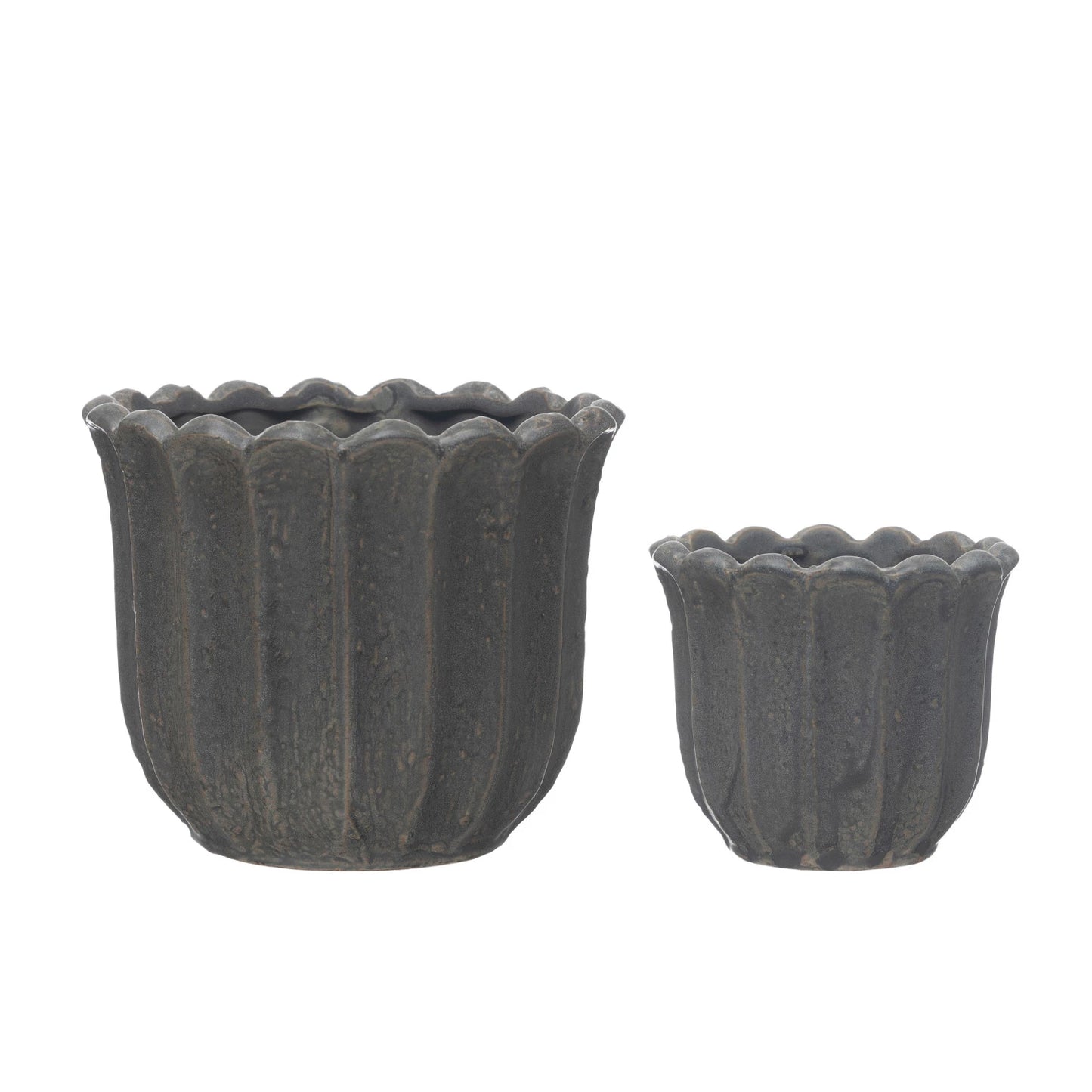 Stoneware Flower Shaped Planter - Small