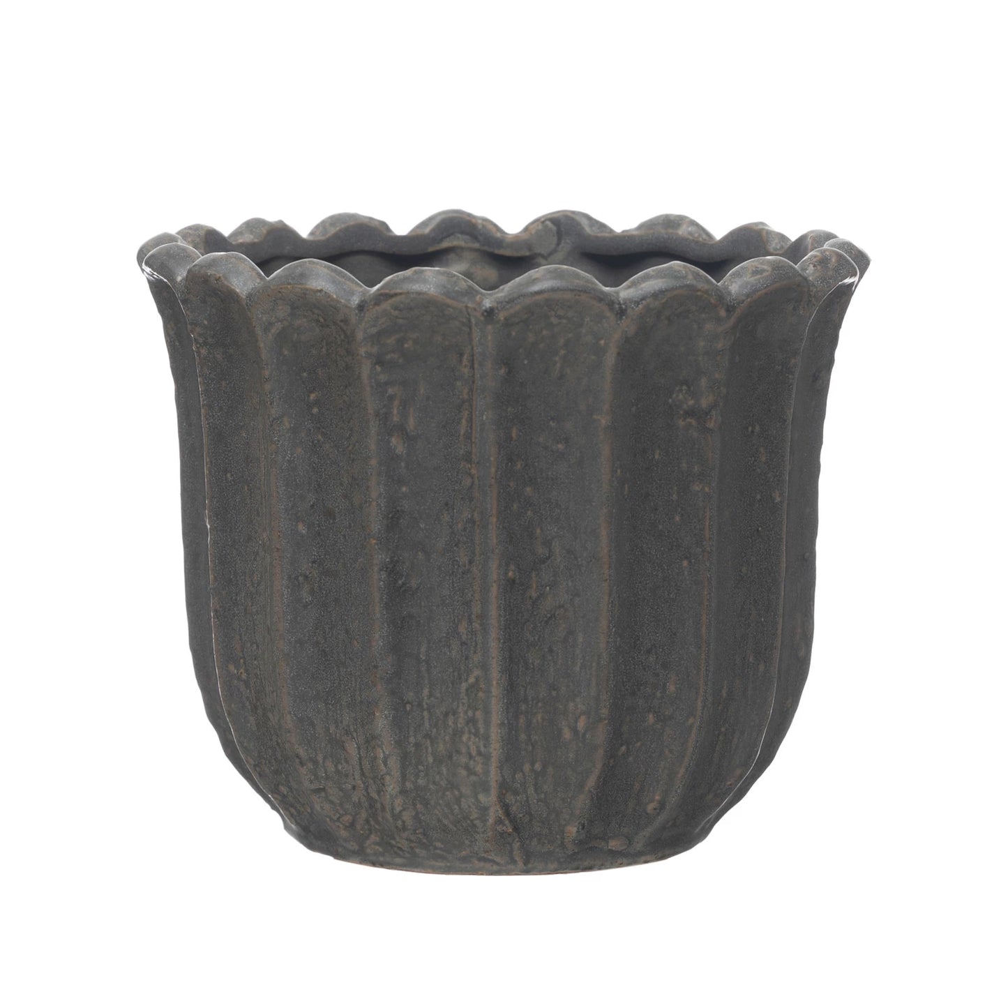 Stoneware Flower Shaped Planter - Small