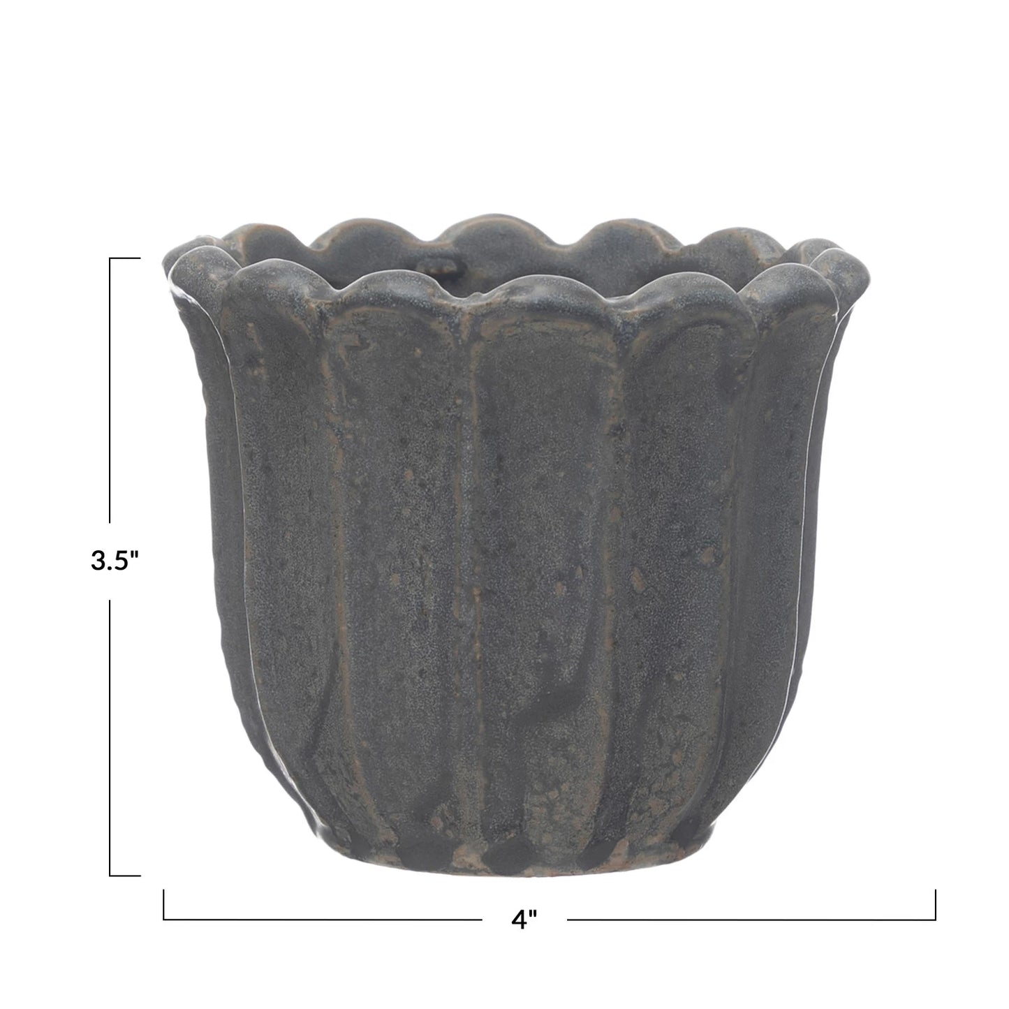 Stoneware Flower Shaped Planter - Small