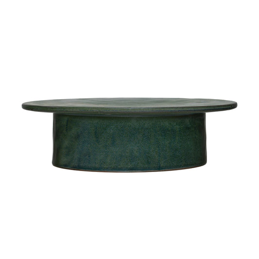 Stoneware Pedestal - Green