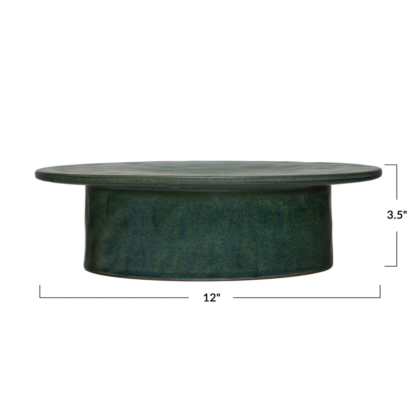 Stoneware Pedestal - Green