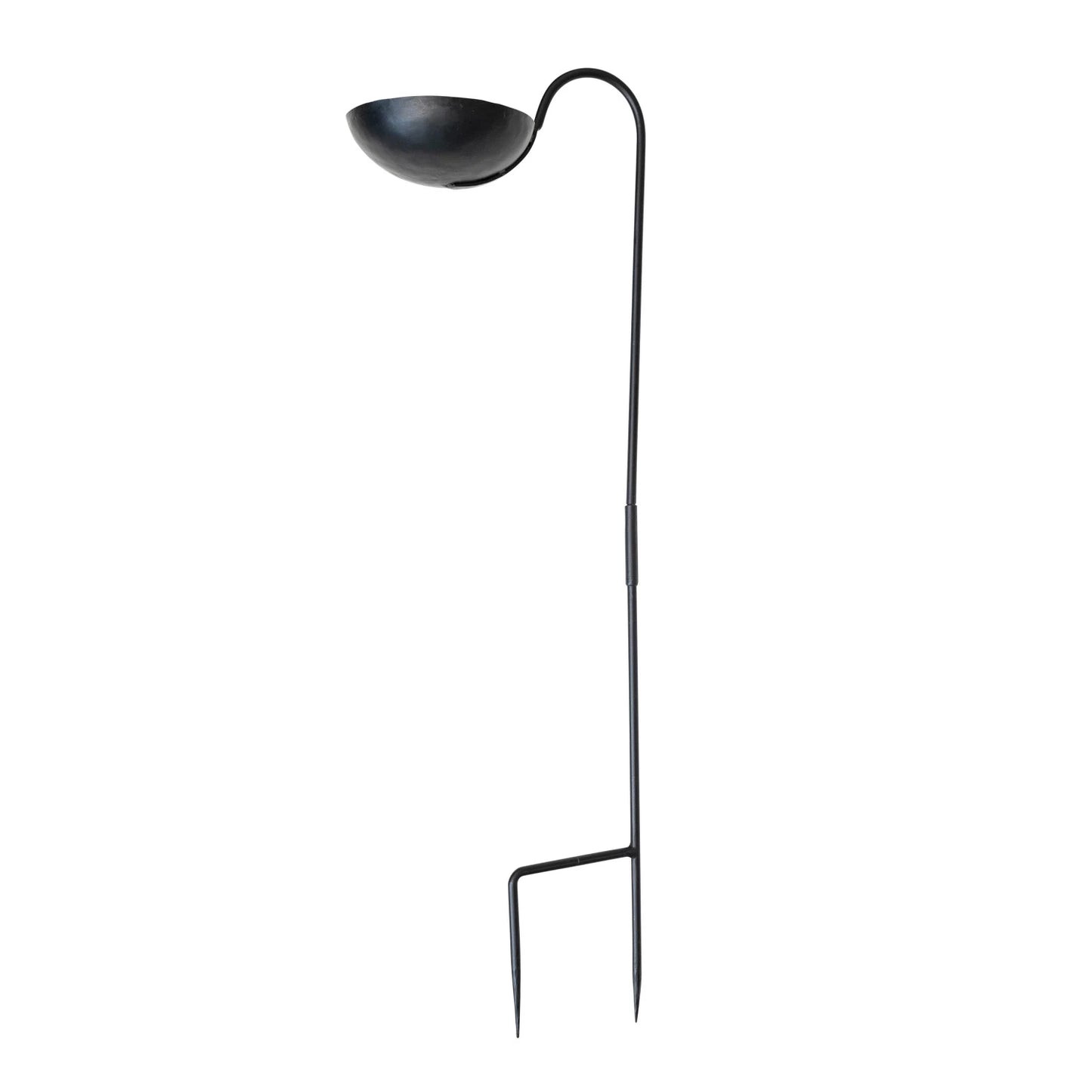 Hand-Forged Iron Bird Feeder Yard Stake - Black